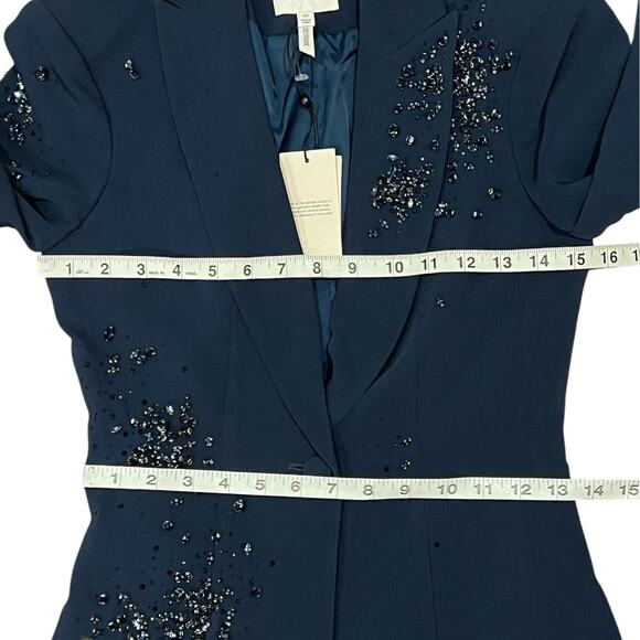 $695 Cinq á Sept Cheyenne Rhinestone Embellished Blazer - Picture 12 of 15